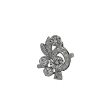 Load image into Gallery viewer, 14K White Gold 1.75ctw Gothic Freeform Floral Diamond Ring with Illusion, Bead Set & Milgrain Accents
