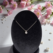 Load image into Gallery viewer, Platinum 0.37ct Round Diamond “Rabbit Ear” Solitaire Necklace on 18" Chain – GIA Certified