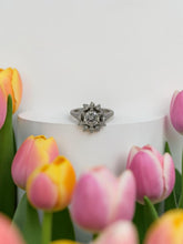 Load image into Gallery viewer, 14K White Gold Diamond Halo Ring with 0.87ct Round Brilliant Center – 1.29ctw