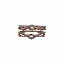 Load image into Gallery viewer, 14K Rose Gold Infinity Wedding Guard with Natural Diamonds (0.29ctw)