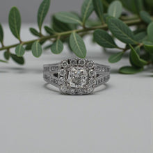 Load image into Gallery viewer, 14K White Gold Neil Lane 2.18ctw Cushion Cut Halo Split Shank Engagement Ring