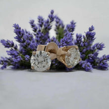 Load image into Gallery viewer, 14K Yellow Gold 1.23ctw Diamond Stud Earrings in 4-Prong Basket Settings