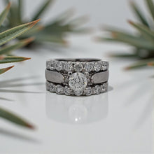Load image into Gallery viewer, 18K/14K 3-Band Wedding Set with Round Diamond Center Stone
