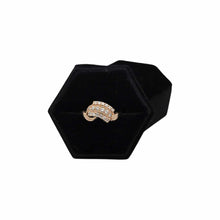 Load image into Gallery viewer, 14K Yellow Gold Approx. .33ctw Three-Row Diamond Ring with Bypass Shank