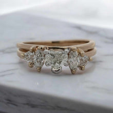 Load image into Gallery viewer, 14K Yellow Gold Heart-Shaped Diamond Solitaire with Marquise and Heart-Shaped Side Diamonds (Approx. 1.00ctw)