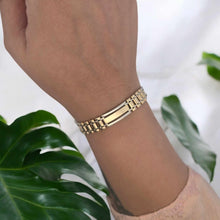 Load image into Gallery viewer, 14KTT Alternating Long & Short Links Bracelet