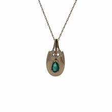 Load image into Gallery viewer, 14KY Drop Oval Pendant with Pear Emerald & Diamond Accents