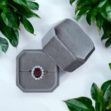 Load image into Gallery viewer, 14K White Gold 3ct Pink/Red Tourmaline with 0.56ctw Diamond Halo Accents