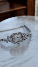 Load image into Gallery viewer, 14K White Gold Manual Wind Ladies' Diamon Bulova Watch