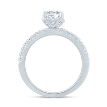 Load image into Gallery viewer, 14k - 1.13ctw Princess Cut Center Round Halo Diamond Engagement Ring