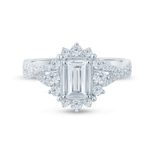 Load image into Gallery viewer, 14k Emerald Cut Halo Diamond Infinity Engagement Ring