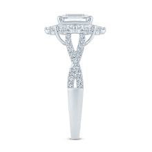 Load image into Gallery viewer, 14k Emerald Cut Halo Diamond Infinity Engagement Ring