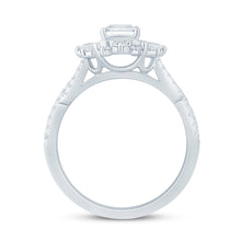 Load image into Gallery viewer, 14k Emerald Cut Halo Diamond Infinity Engagement Ring