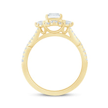 Load image into Gallery viewer, 14k Emerald Cut Halo Diamond Infinity Engagement Ring