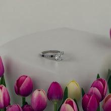 Load image into Gallery viewer, Platinum Diamond & Natural Blue Sapphire Engagement Ring – 1.26ctw Diamonds & 0.28ctw Sapphires