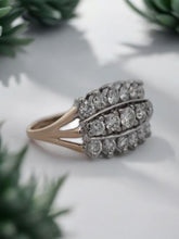 Load image into Gallery viewer, 14K Two-Tone Gold 1.50ctw 3-Row Diamond Ring