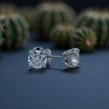 Load image into Gallery viewer, Platinum 2.56ct Lab-Grown Round Diamond Stud Earrings