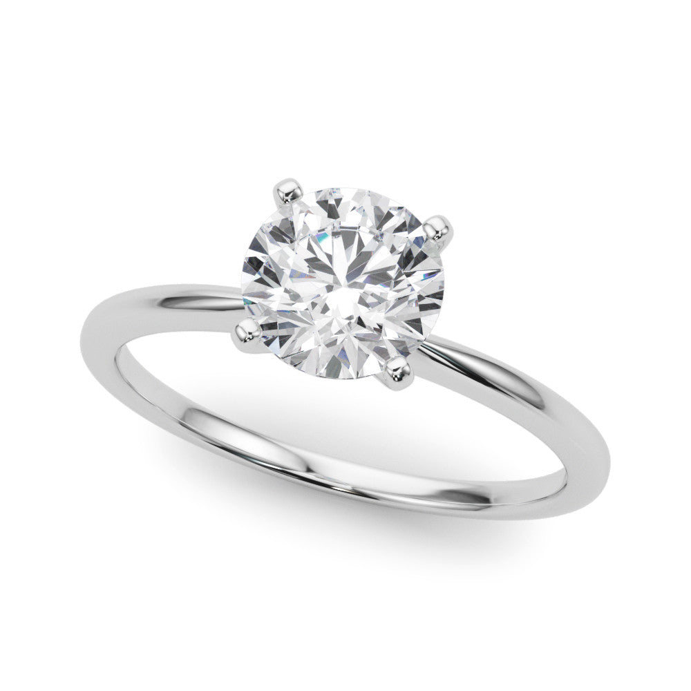 14 Karat Solitaire Engagement Ring with Round Diamond