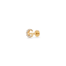 Load image into Gallery viewer, SELENE | Diamond Crescent Moon Single Piercing Earring

