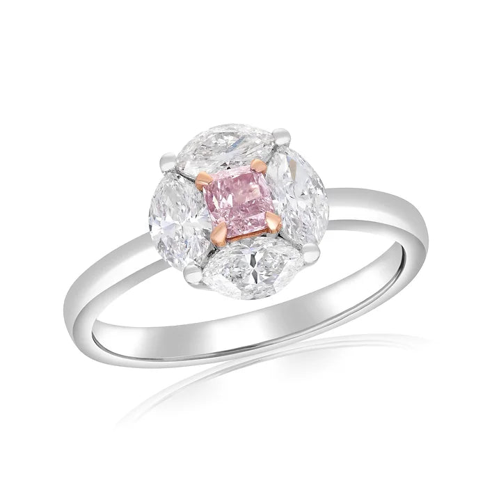 18K Pink & White Diamond Ring