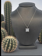 Load image into Gallery viewer, 14K WG Princess Cut Lab-Grown Diamond Pendant on 18" Cable Chain
