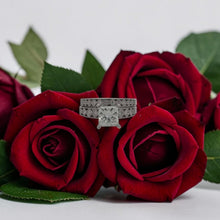 Load image into Gallery viewer, Platinum Princess Cut Diamond Wedding Set with 2.00ct Center &amp; Kite-Set Diamond Accents
