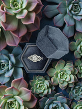 Load image into Gallery viewer, 14K White Gold Love Knot Halo Ring Diamond Engagement Ring
