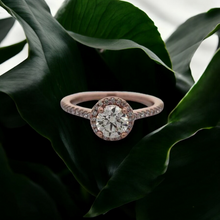 Load image into Gallery viewer, 14kr 1.30ctw Round Diamond Halo Engagement Ring
