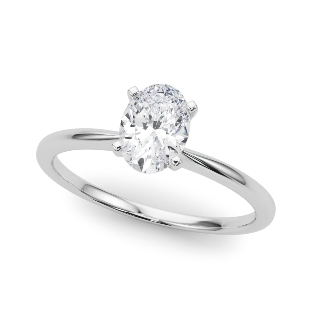 14 Karat Solitaire Engagement Ring with Oval Diamond