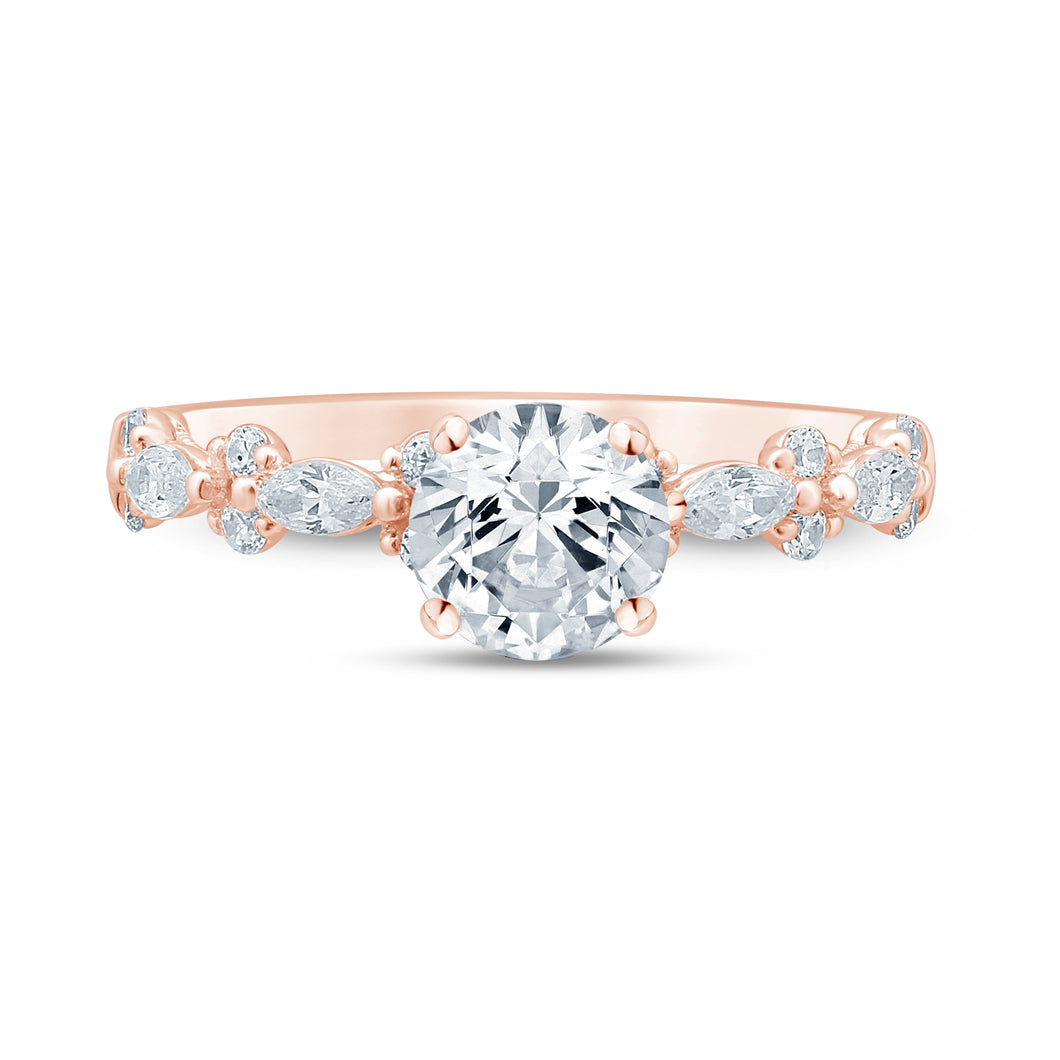 14k Marquise Accented Engagement Ring