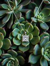 Load image into Gallery viewer, 14K WG Princess Cut Lab-Grown Diamond Pendant on 18" Cable Chain
