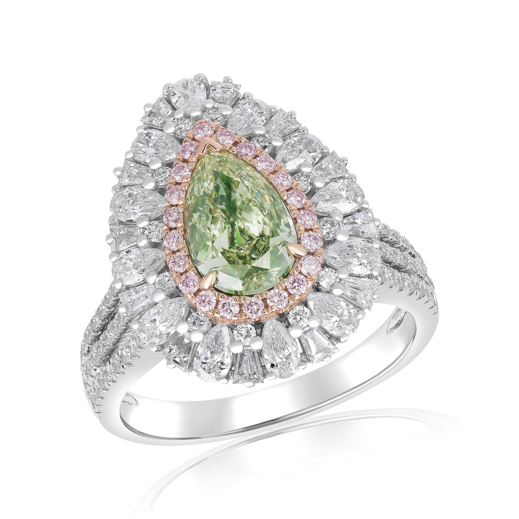 Pear Color Diamond Ring