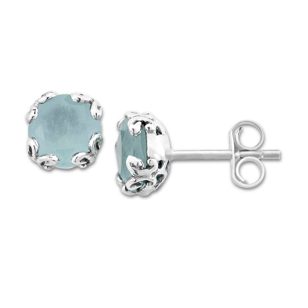 Glow Studs- Aquamarine