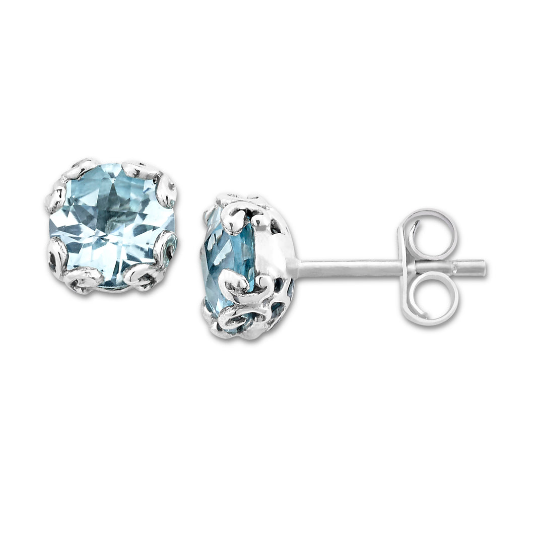 Glow Studs- Blue Topaz