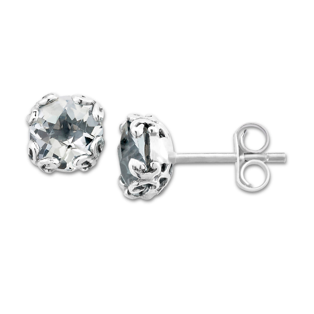 Glow Studs- White Topaz