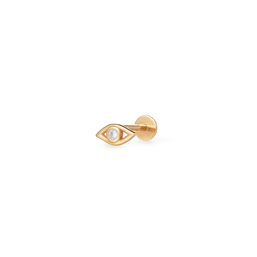 CHARLOTTE | Diamond Evil Eye Single Piercing Earring