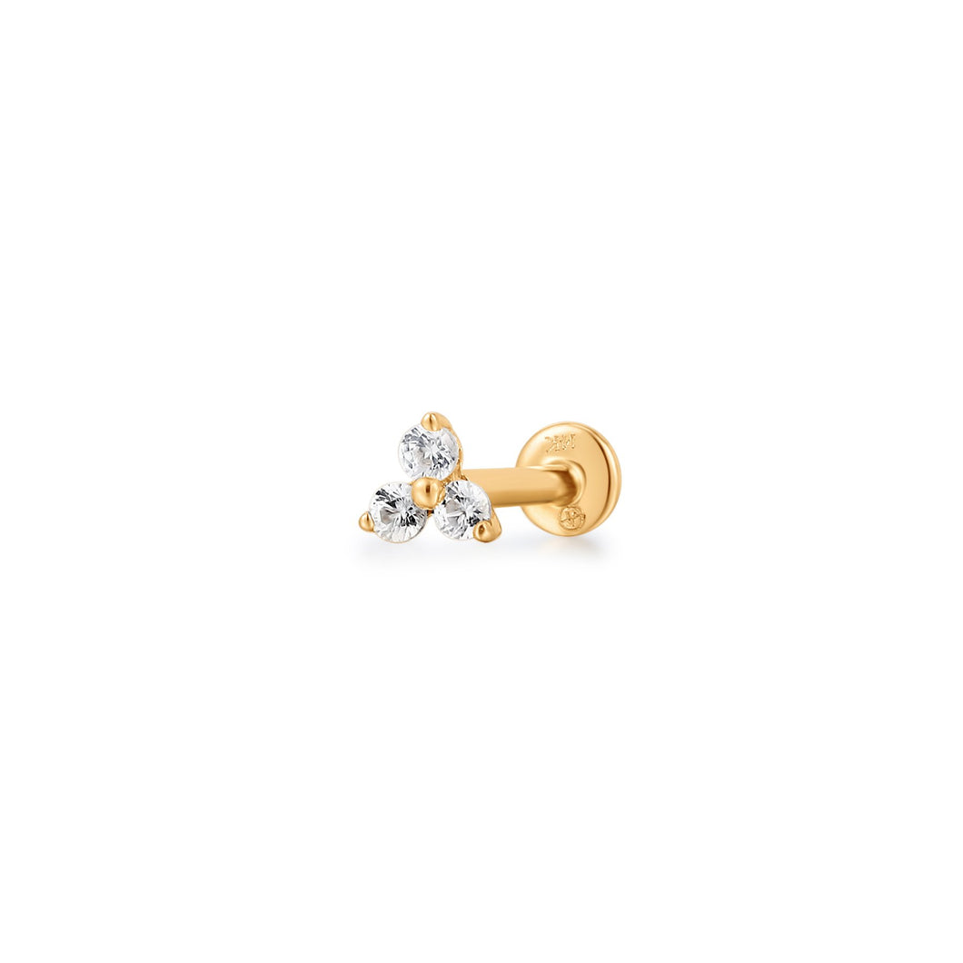 ALESSA | White Sapphire Triple Cluster Single Piercing Earring