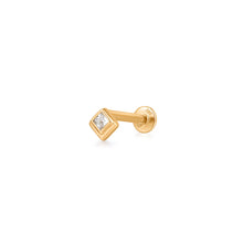 Load image into Gallery viewer, AZTECA | White Sapphire Square Pyramid Single Piercing Earring
