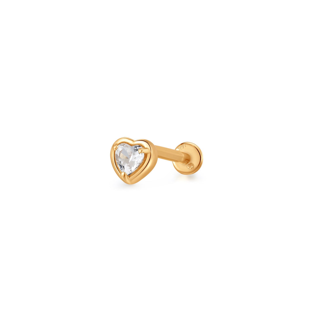 ARABELLA | White Sapphire Heart Single Piercing Earring