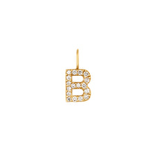 Load image into Gallery viewer, B | Diamond Initial Charm
