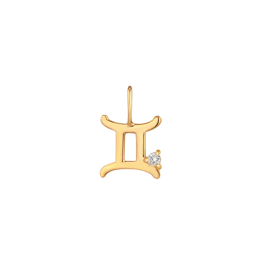 GEMINI | Zodiac Charm With Diamond