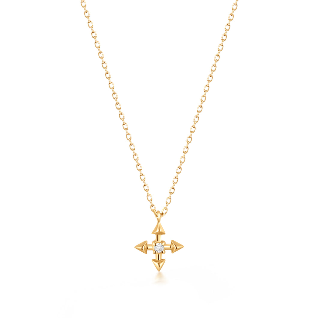 LIESE | Diamond 4-Pointed Cross Necklace