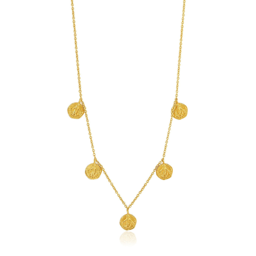 old short chain medallion necklace to your wardrobe for easy luxe whatever the occasion. Our Gold Deus Necklace is also available in silver and rose gold.