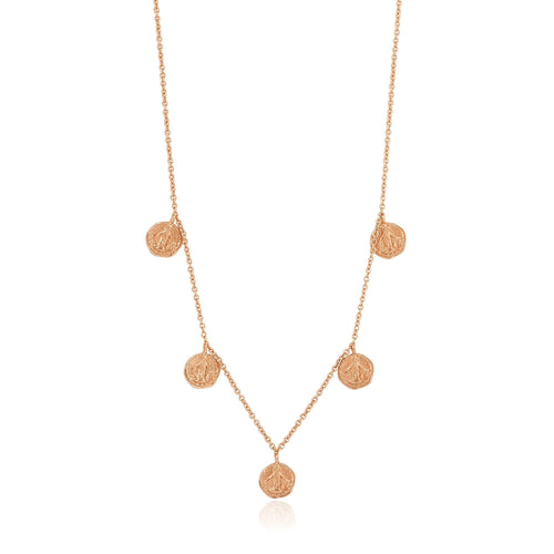  rose gold short chain medallion necklace to your wardrobe for easy luxe whatever the occasion. Our Rose Gold Deus Necklace is also available in gold and silver.