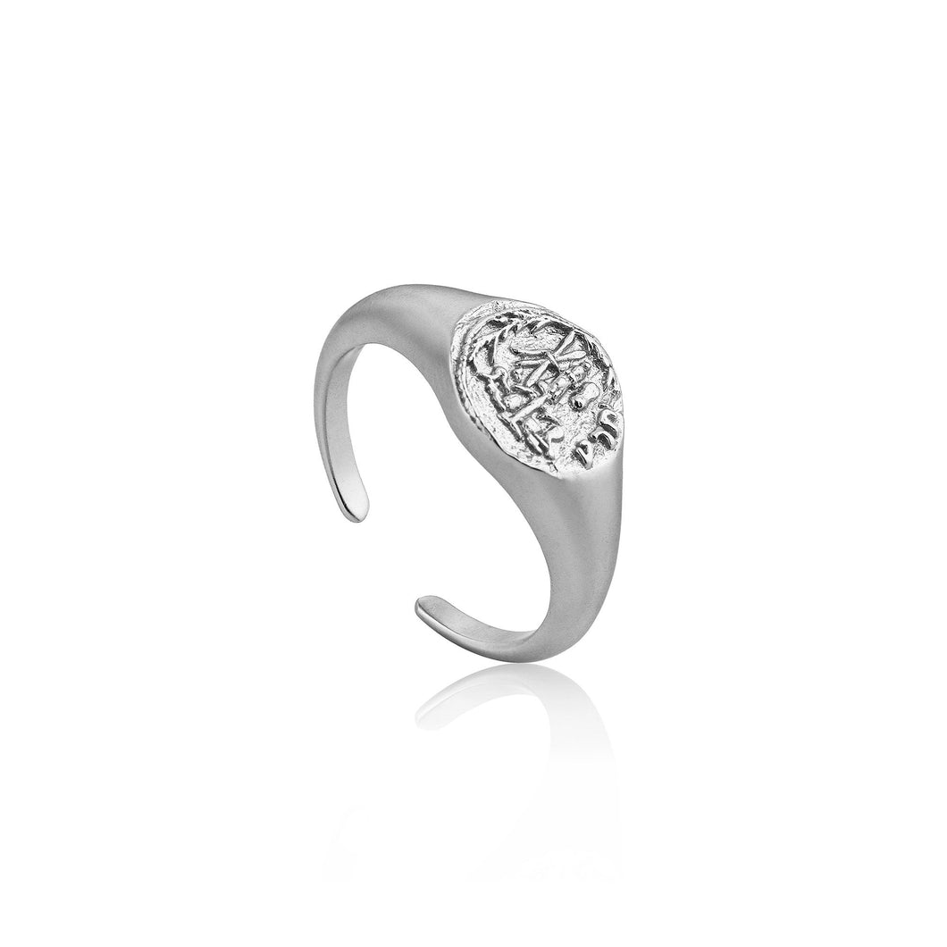 adjustable silver signet ring will showcase your effortless style. Our Silver Emblem Adjustable Signet Ring is also available in gold and rose gold.