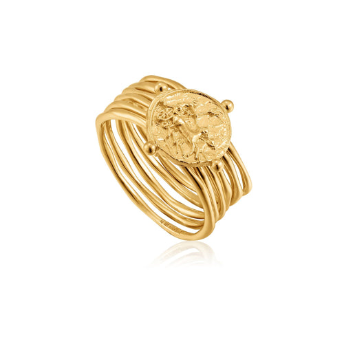 multi-stacked look ring features a statement beaded coin. The perfect addition to your wardrobe, this gold ring can adapt to daytime casual or evening glam. Our Gold Apollo Ring is only available in gold.