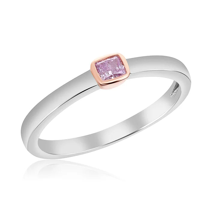 14k Pink Diamond Stackable Ring